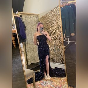 Navy blue Portia and Scarlett prom dress